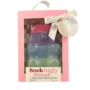 Sockingly Sweet Boxed Pair of Candy Bear Striped Socks